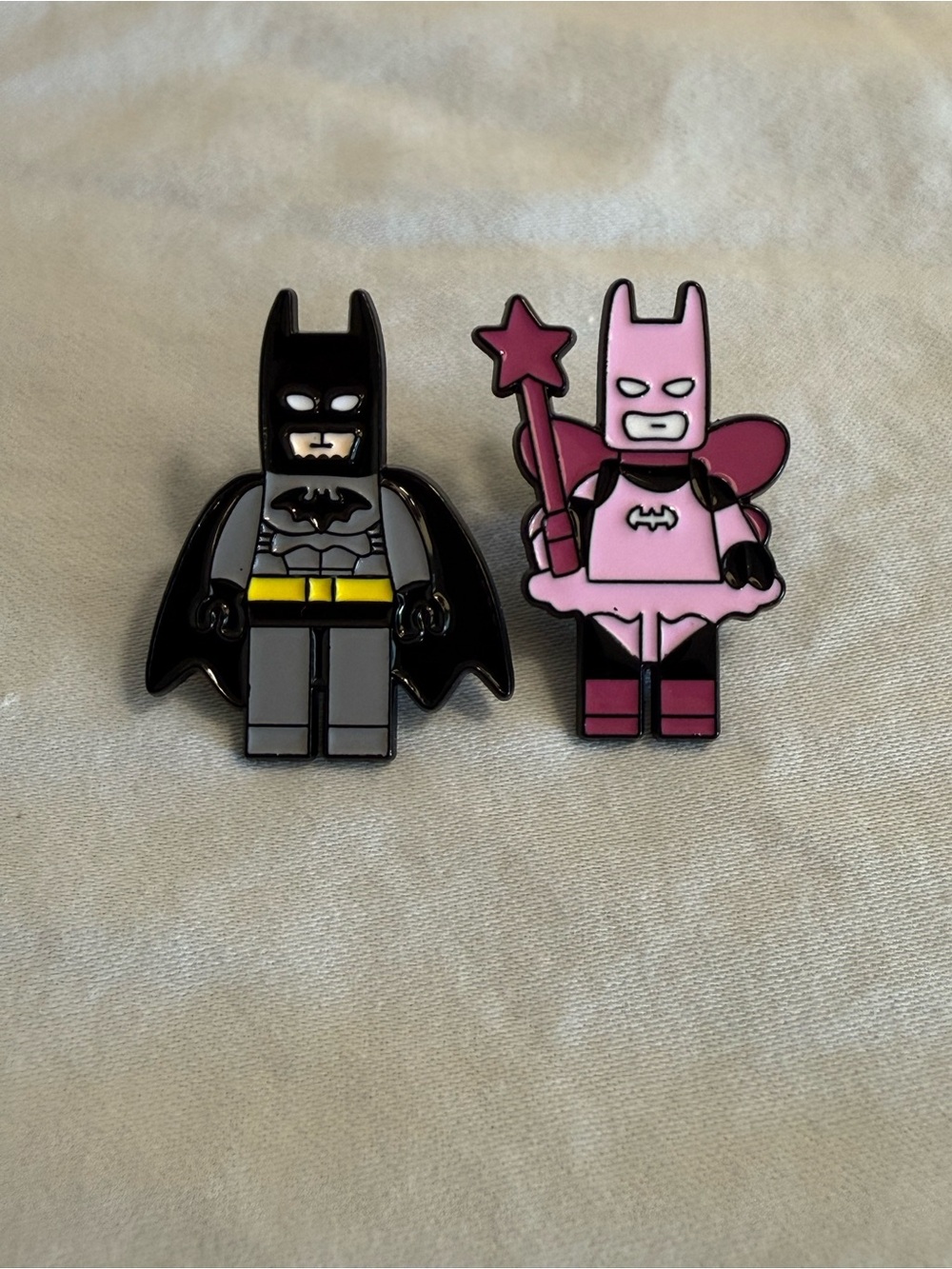 Batman & Pink Fairy Batman Enamel Pin Set | Cute Superhero Pin Bundle | Backpack